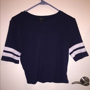 Forever 21 navy varsity striped shirt